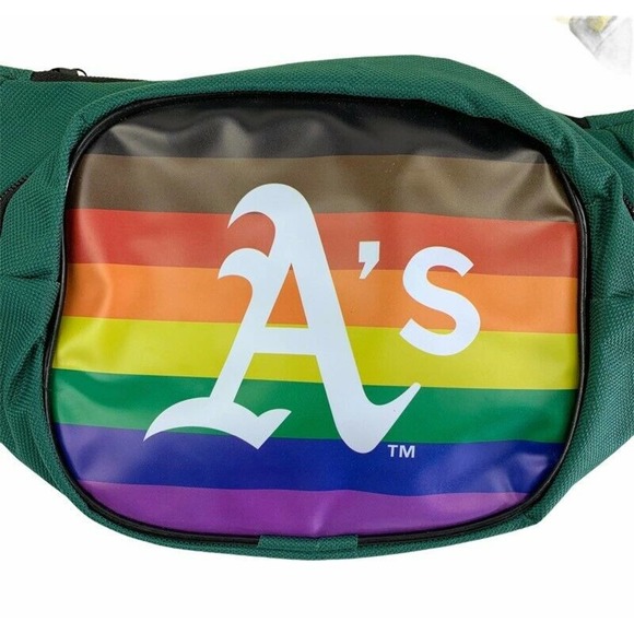 Oakland A's Athletics Unisex Fanny Pack Green Rainbow Unicorn Pride Night 2019 - Picture 5 of 7